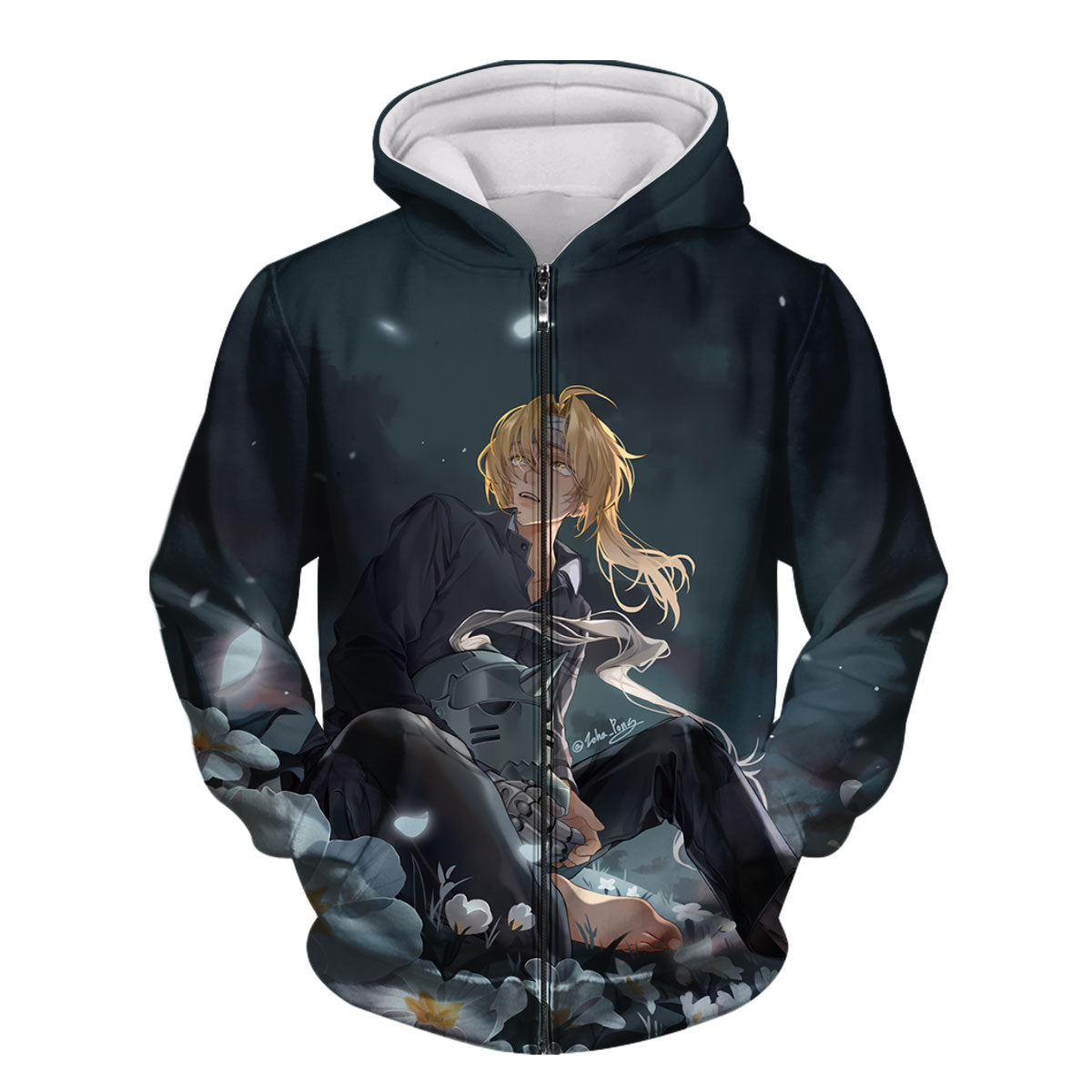 Fullmetal Edward Blooming Flower Field Anime Apparel