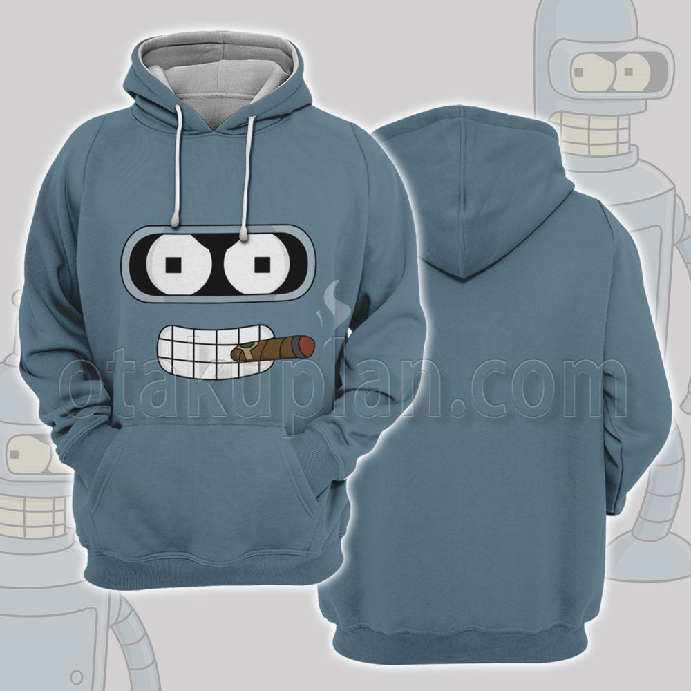 Futurama Bender Bending Rodriguez Head Cosplay Hoodie