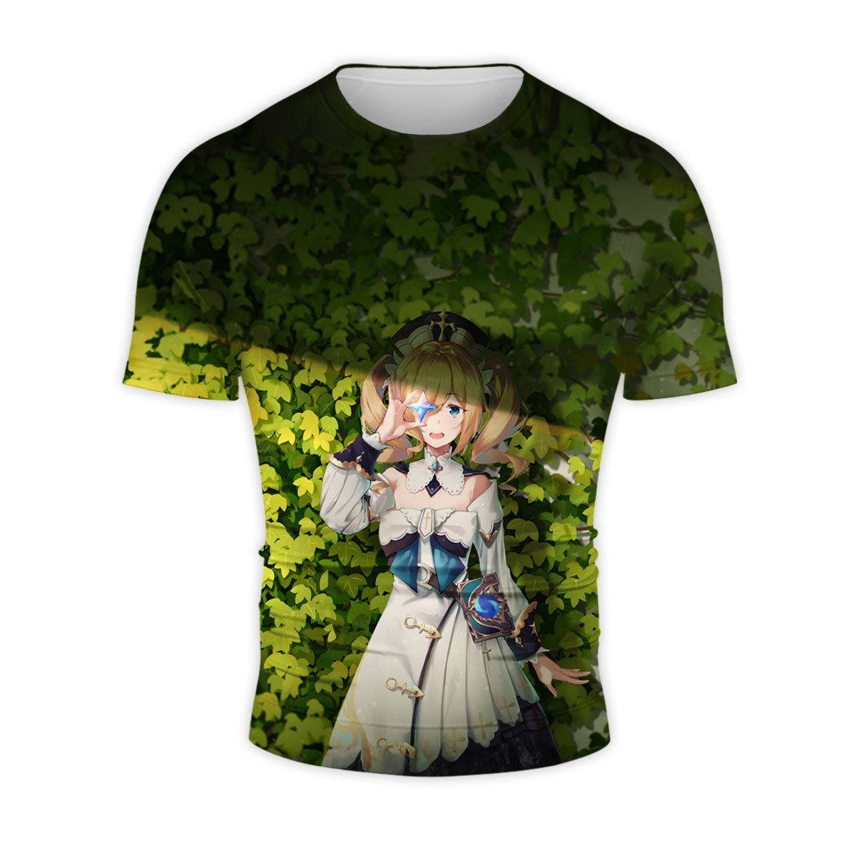 Genshin Barbara Standing In Green Leaves Anime Apparel