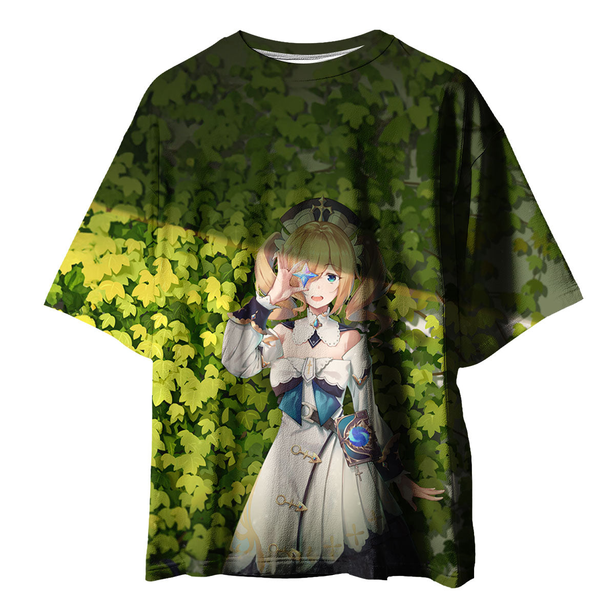 Genshin Barbara Standing In Green Leaves Anime Apparel
