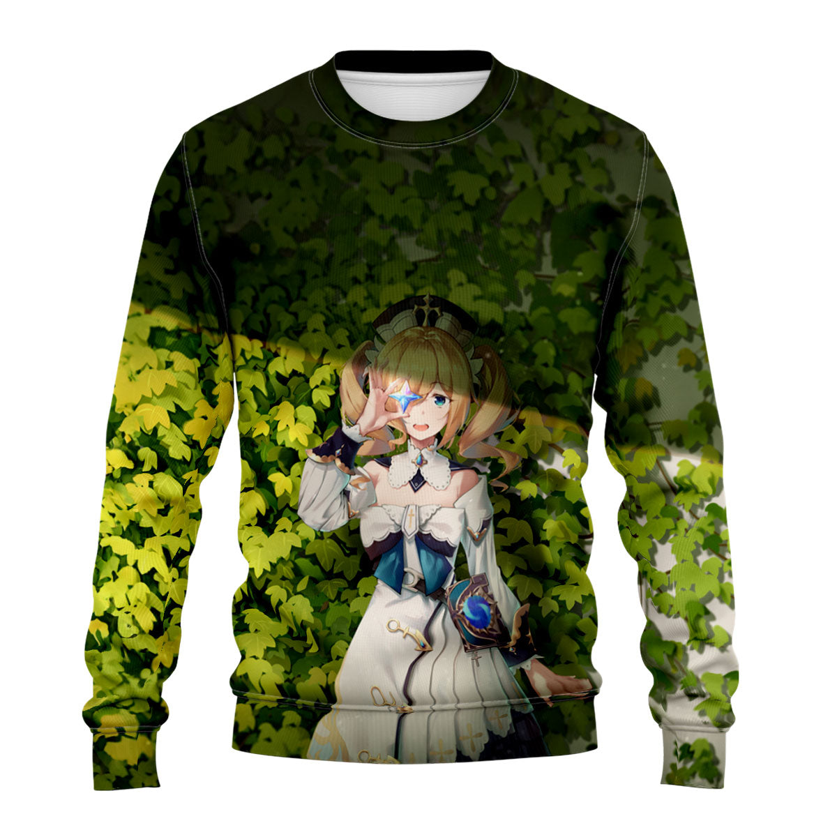 Genshin Barbara Standing In Green Leaves Anime Apparel
