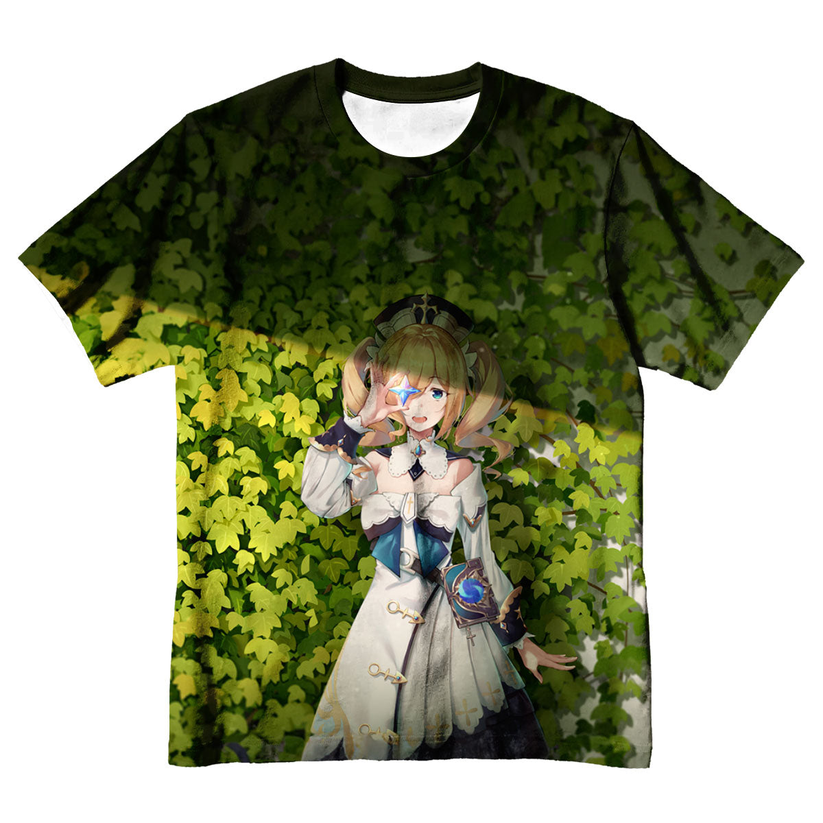 Genshin Barbara Standing In Green Leaves Anime Apparel
