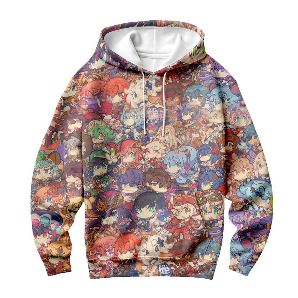 Genshin Character Collage Colorful Anime Apparel