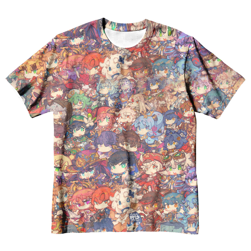 Genshin Character Collage Colorful Anime Apparel
