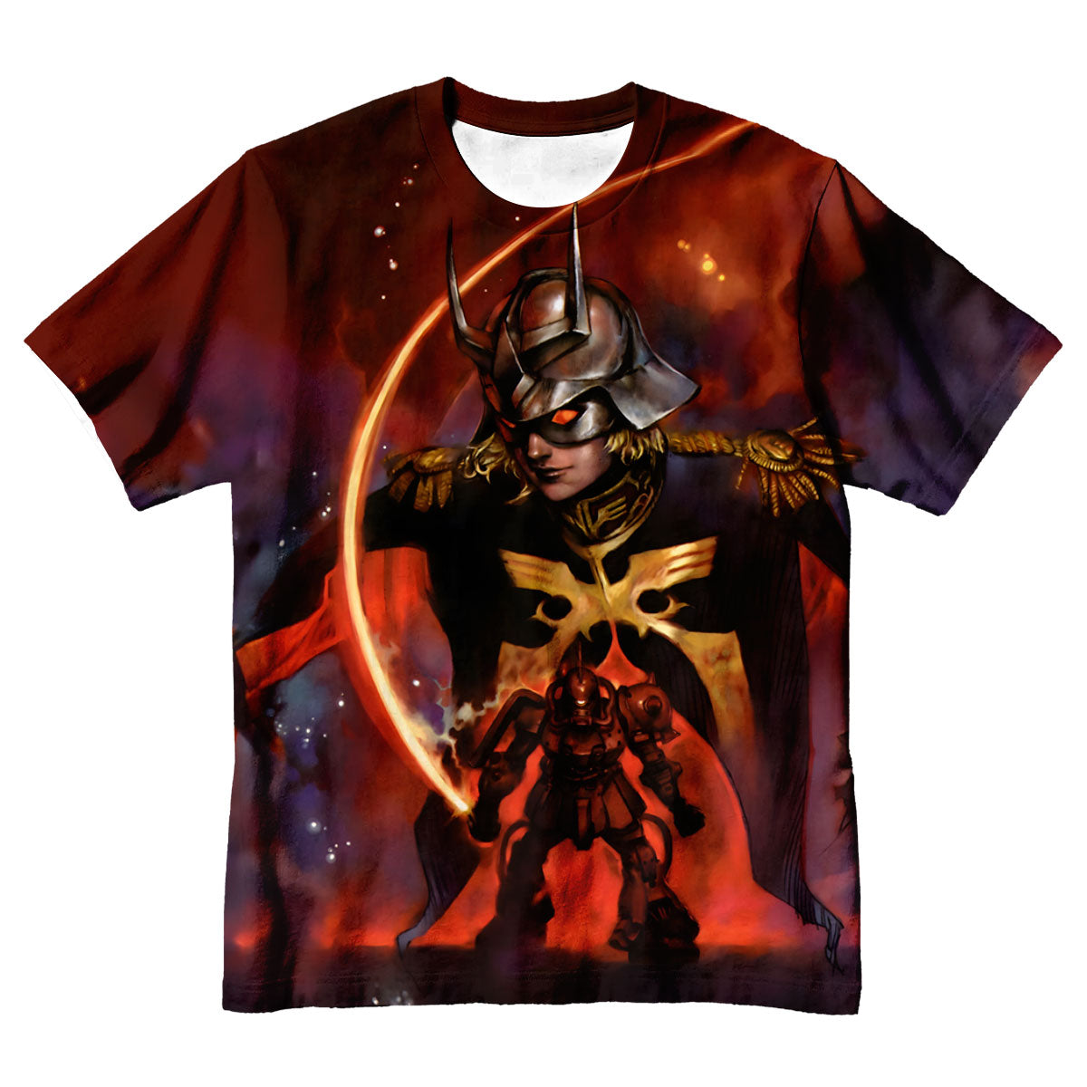 Gundam Char's Exclusive Zaku Illustration Anime Apparel