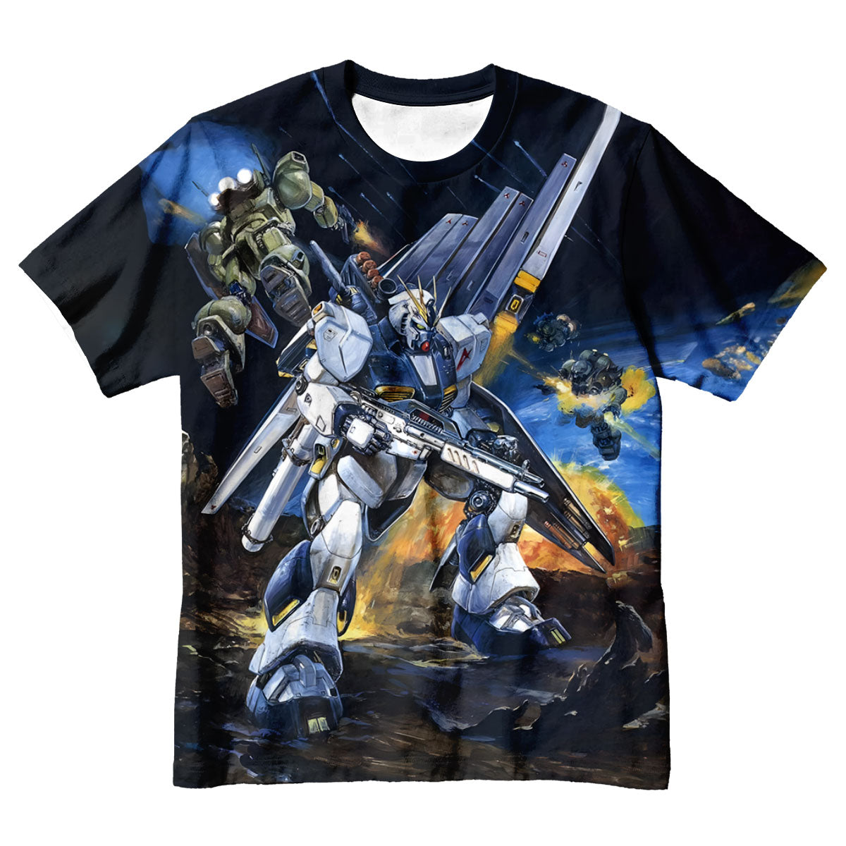 Gundam Rx-93 v Gundam Art Illustration Anime Apparel