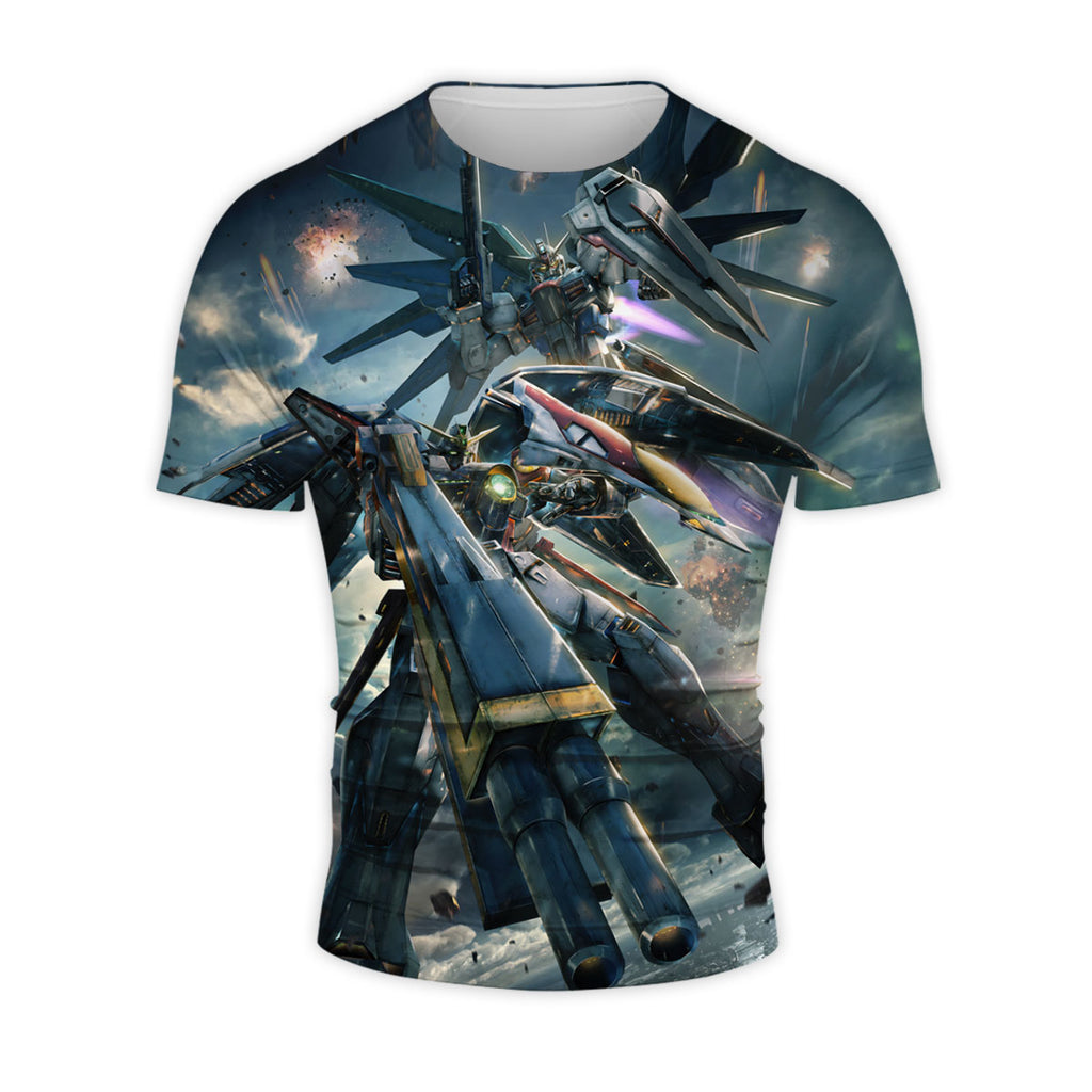 Gundam Wing Gundam Zero And Freedom Gundam Joint Illustration Anime Apparel