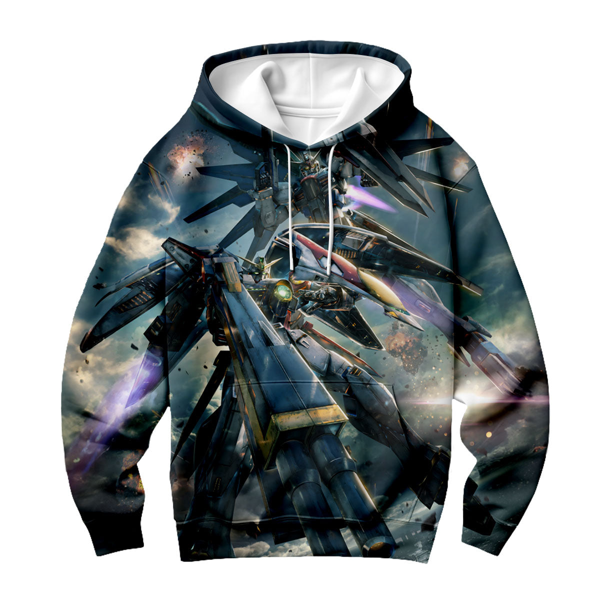 Gundam Wing Gundam Zero And Freedom Gundam Joint Illustration Anime Apparel
