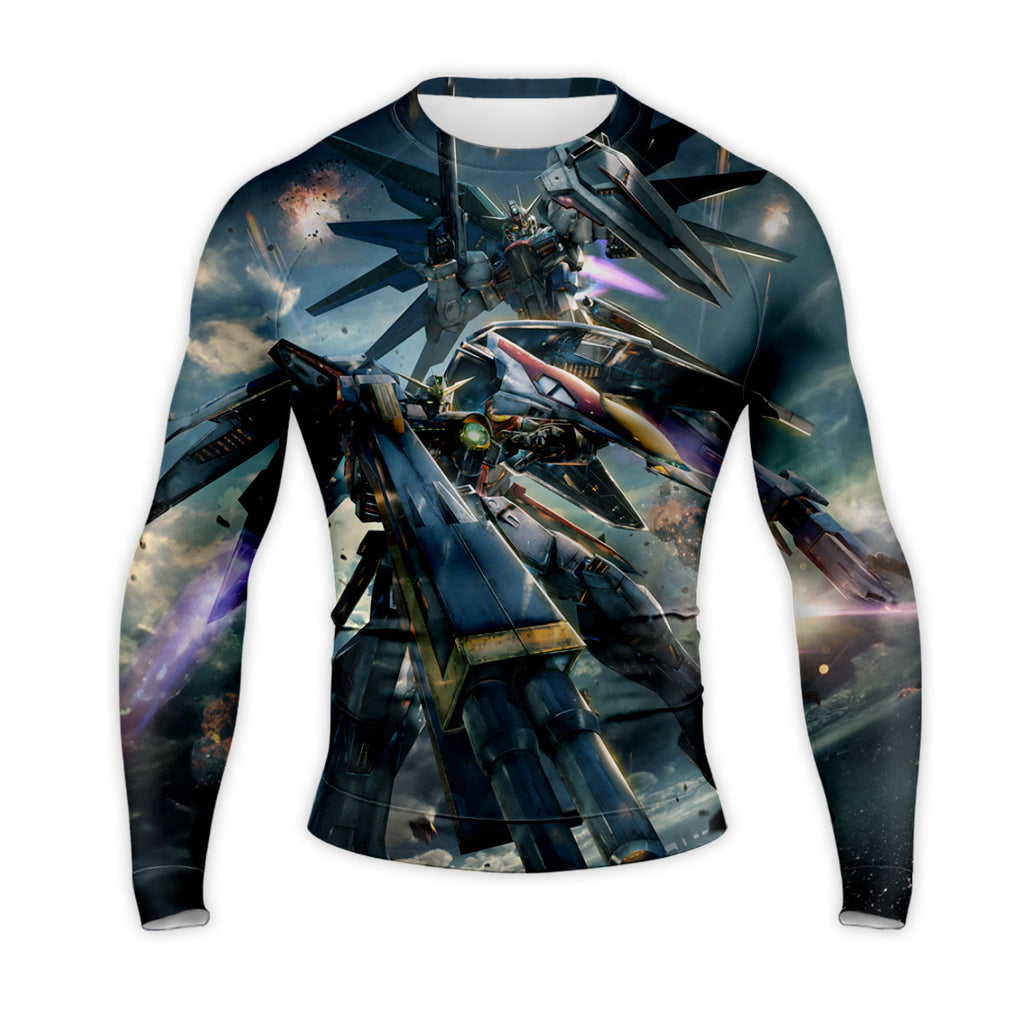 Gundam Wing Gundam Zero And Freedom Gundam Joint Illustration Anime Apparel