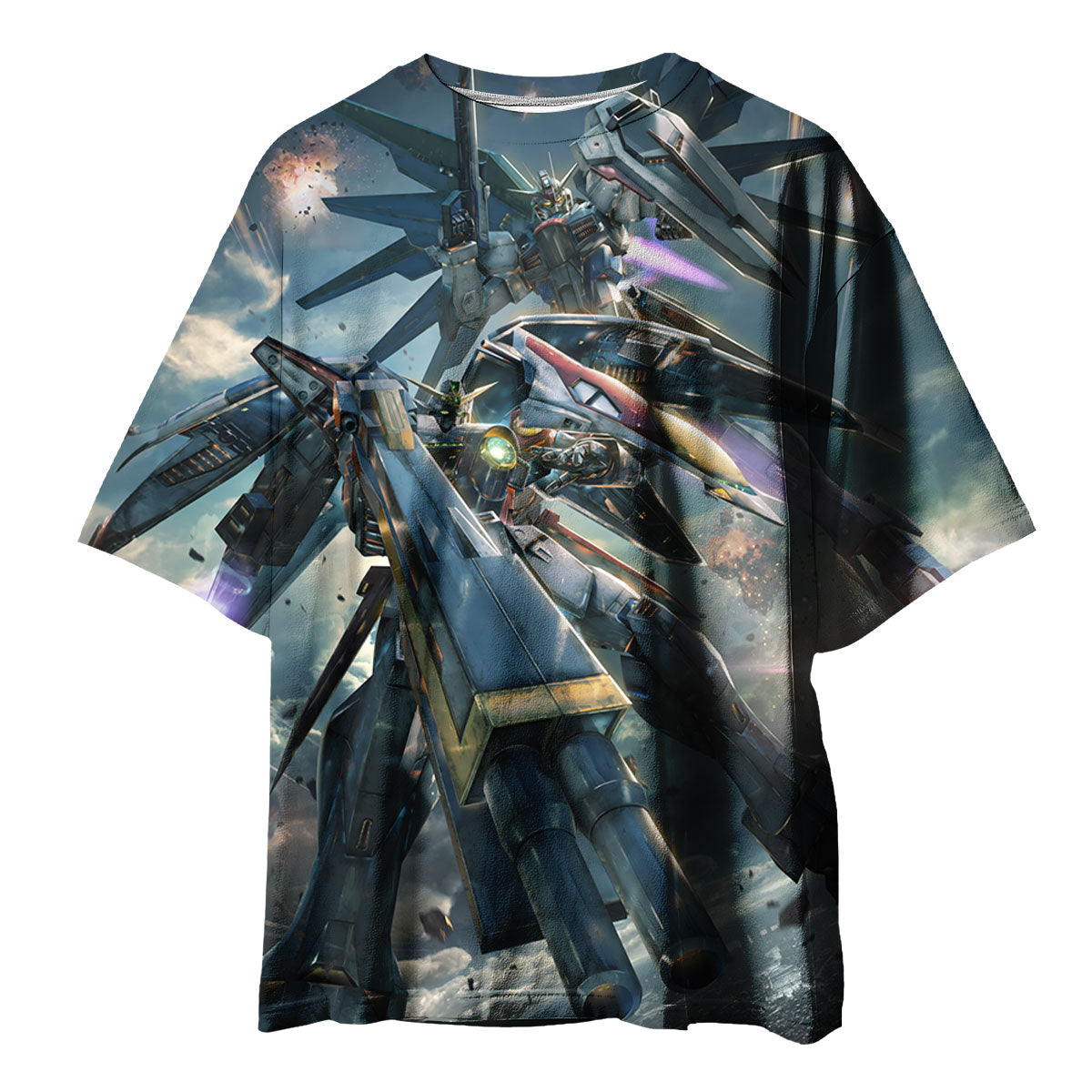 Gundam Wing Gundam Zero And Freedom Gundam Joint Illustration Anime Apparel