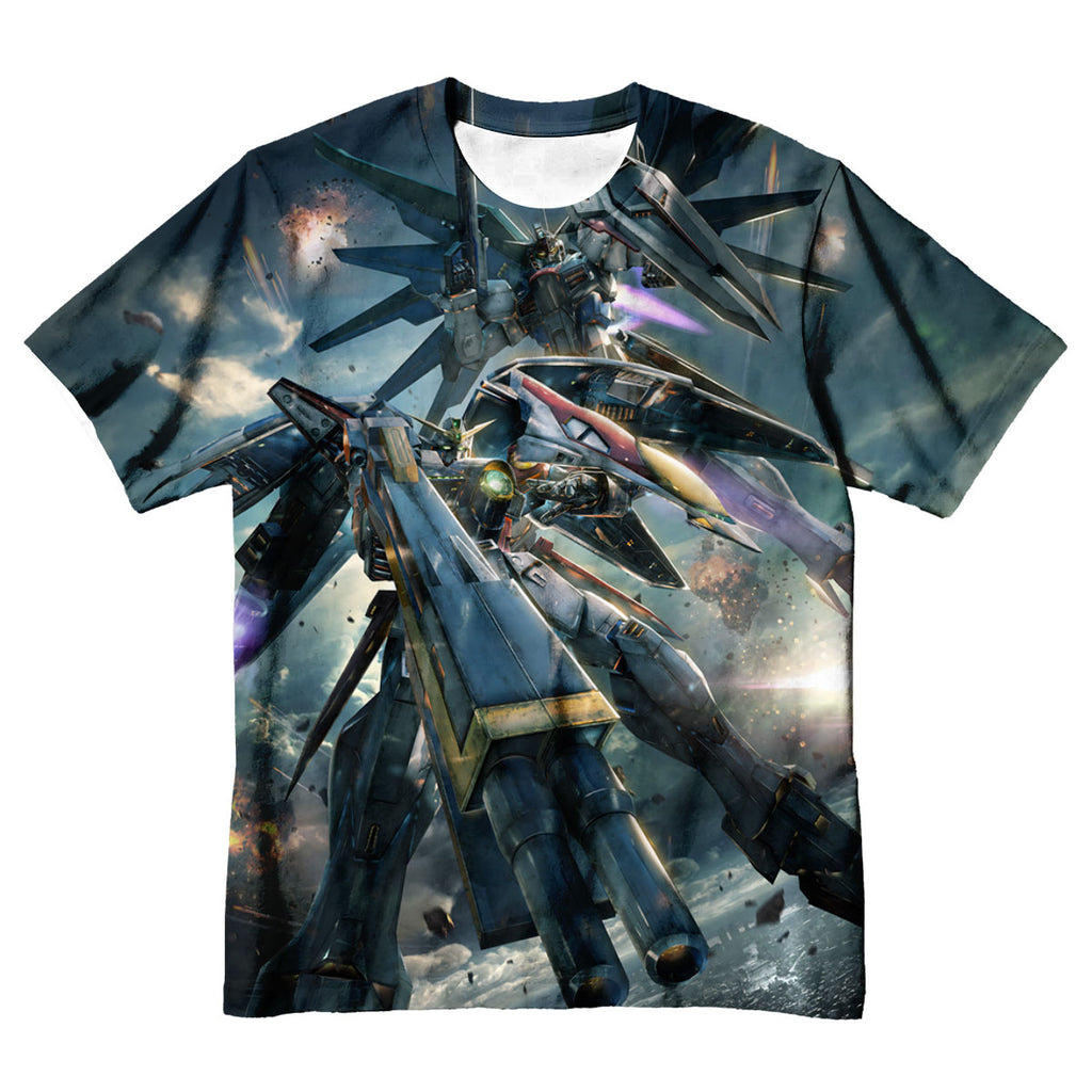 Gundam Wing Gundam Zero And Freedom Gundam Joint Illustration Anime Apparel