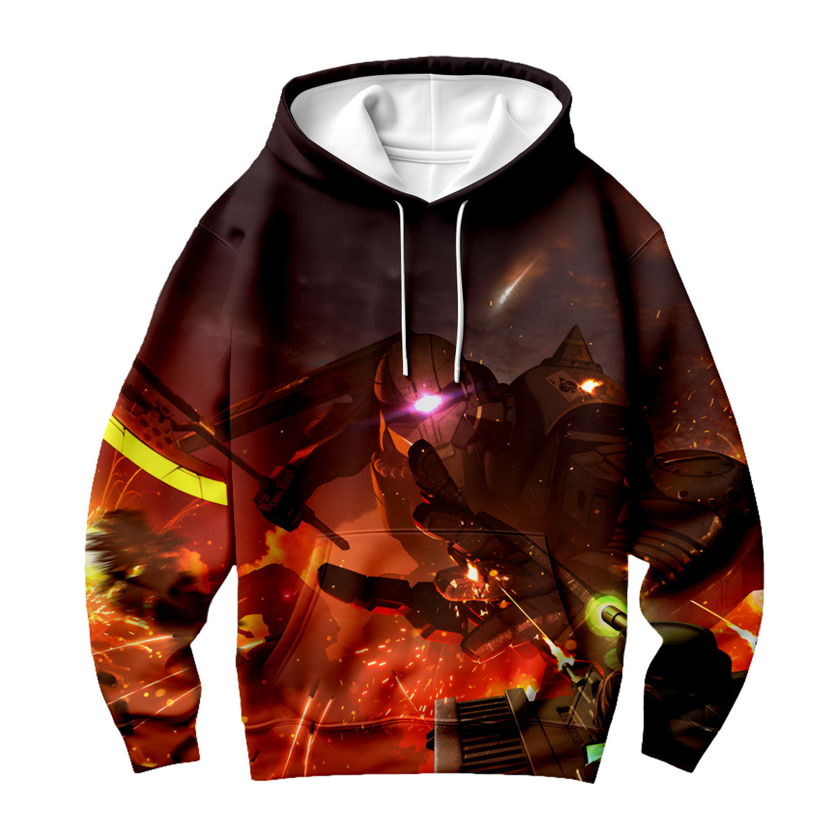 Gundam Zaku Uses A Heat Axe To Attack A Tank Anime Apparel