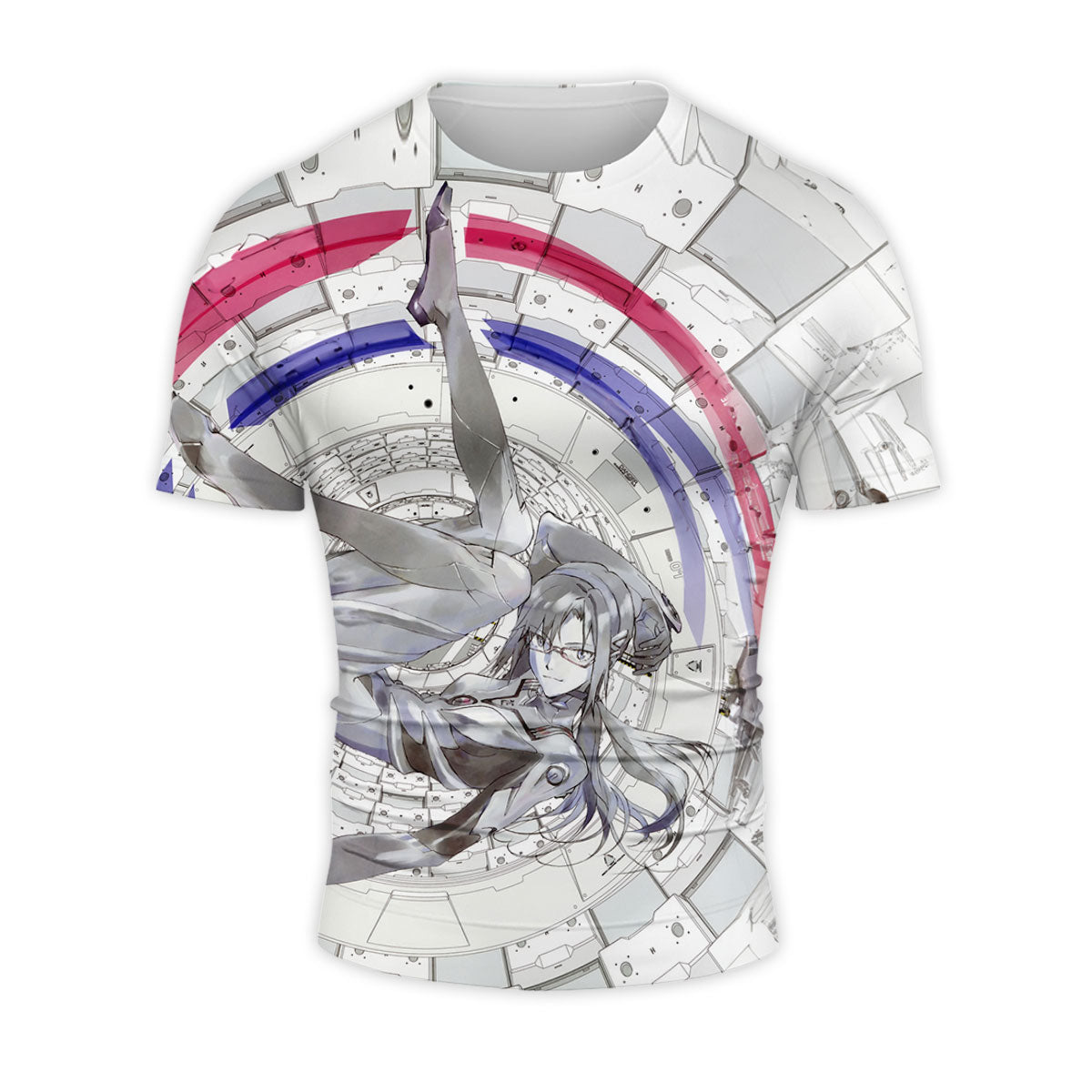 Makinami Floating In Circular Structure Anime Apparel