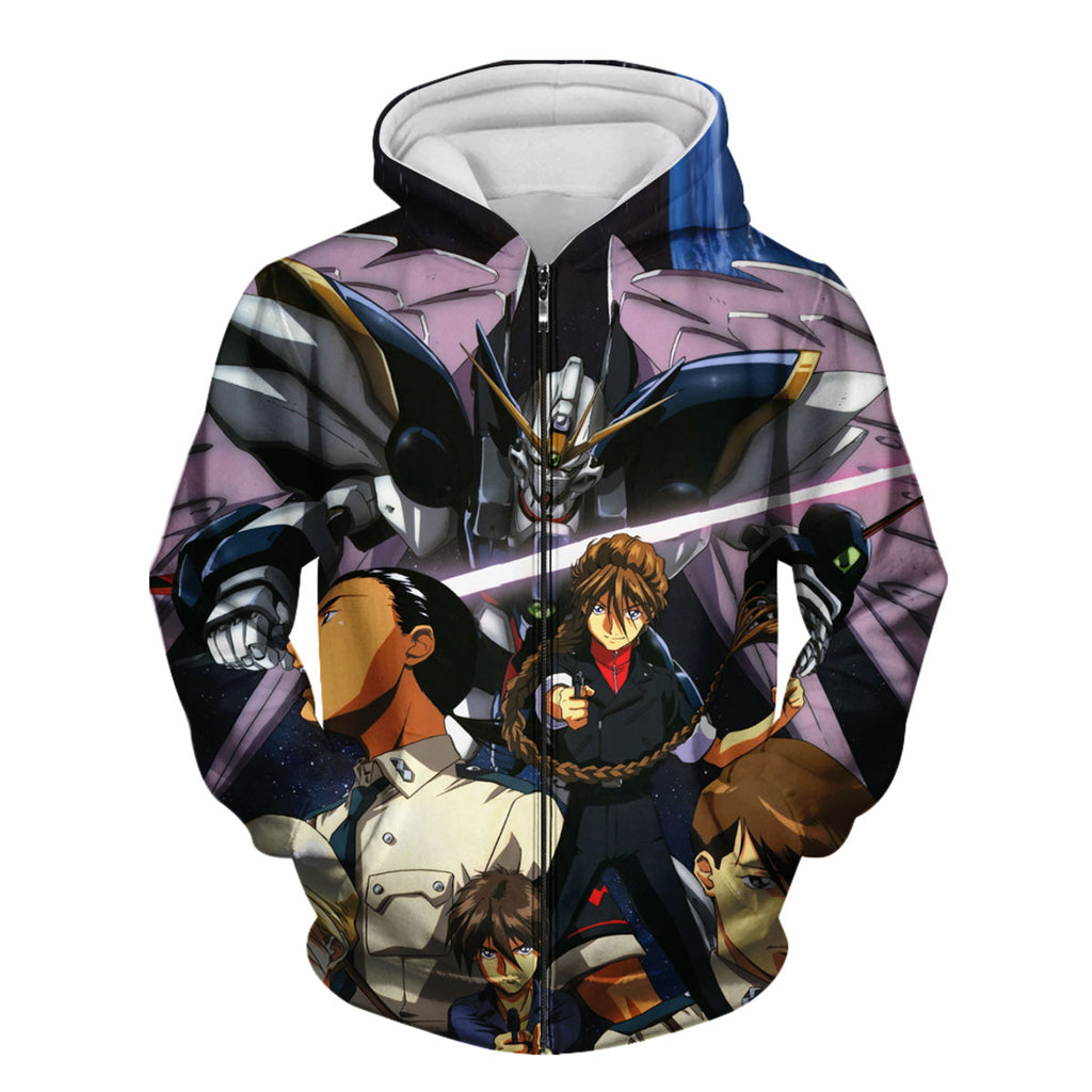 Mobile Suit Gundam Wing Characters With Mecha Anime Apparel