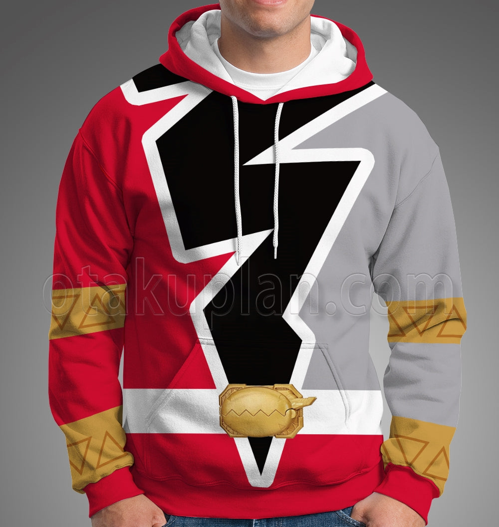 Power Rangers Dino Fury Red Ranger Cosplay Hoodie