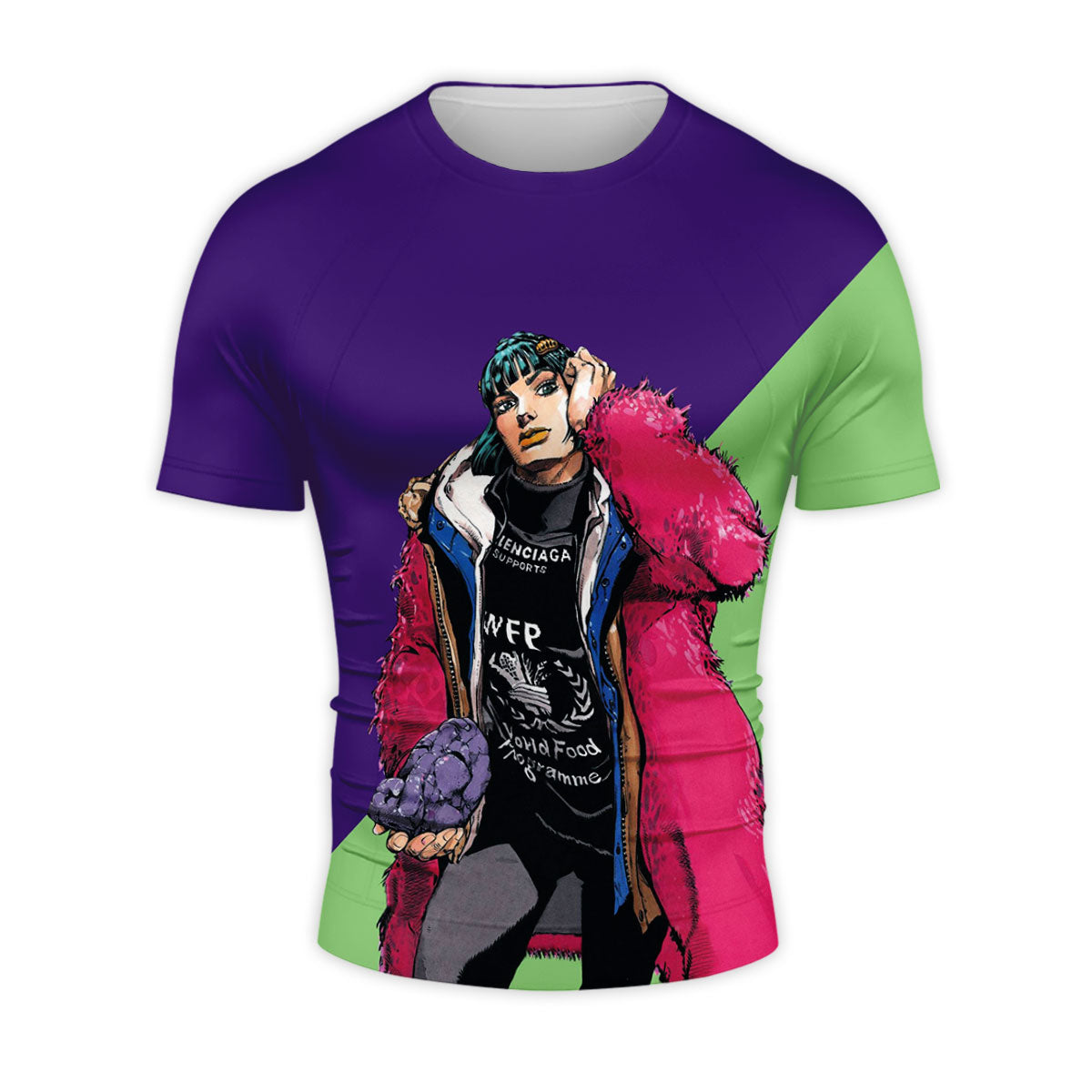 Qiaoqiao Fashion Pink Colorful Suit Standing Anime Apparel