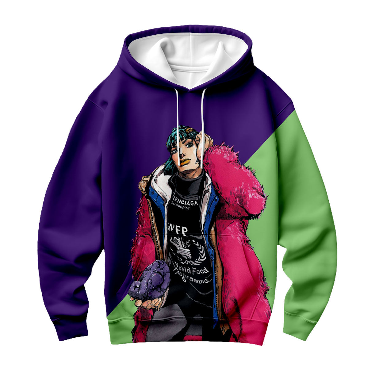 Qiaoqiao Fashion Pink Colorful Suit Standing Anime Apparel