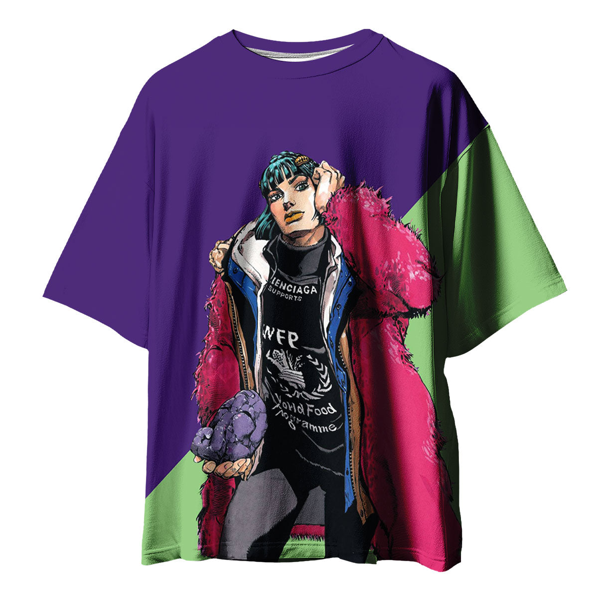 Qiaoqiao Fashion Pink Colorful Suit Standing Anime Apparel