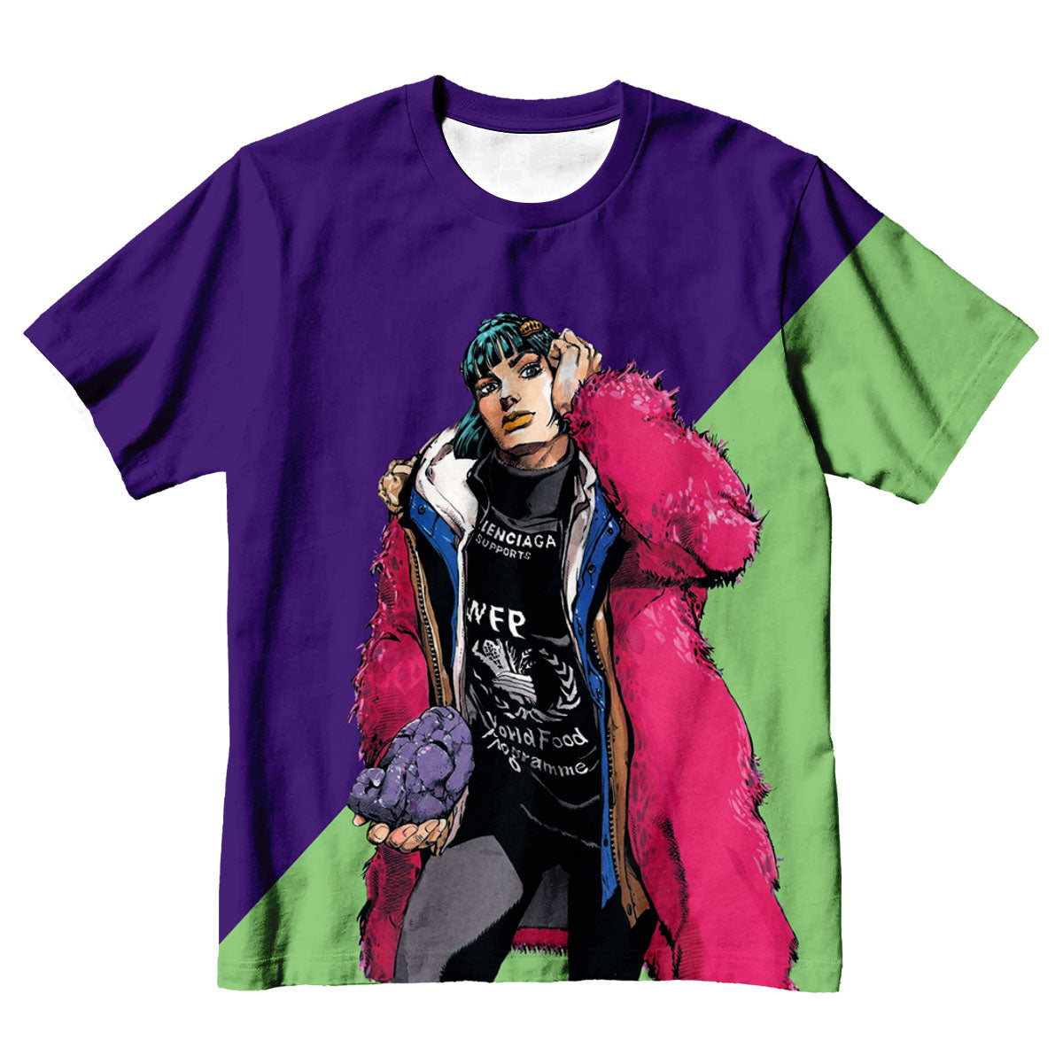 Qiaoqiao Fashion Pink Colorful Suit Standing Anime Apparel