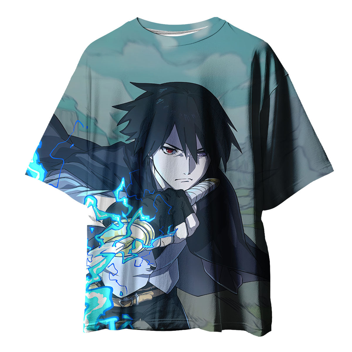 Sasuke Uchiha Chidori Technique Anime Apparel