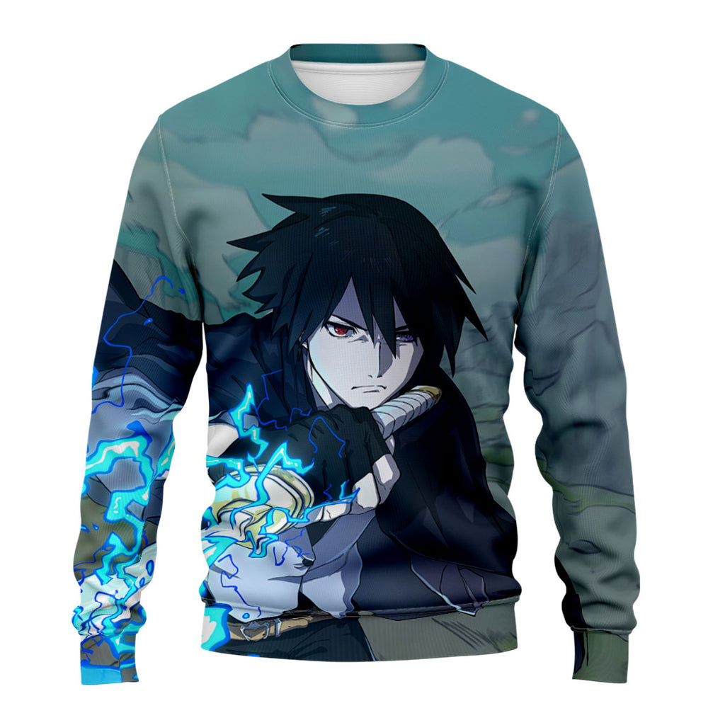 Sasuke Uchiha Chidori Technique Anime Apparel