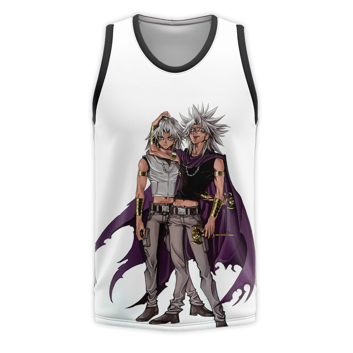 Yugioh Bakura Marik Standing Together In Purple Anime Apparel