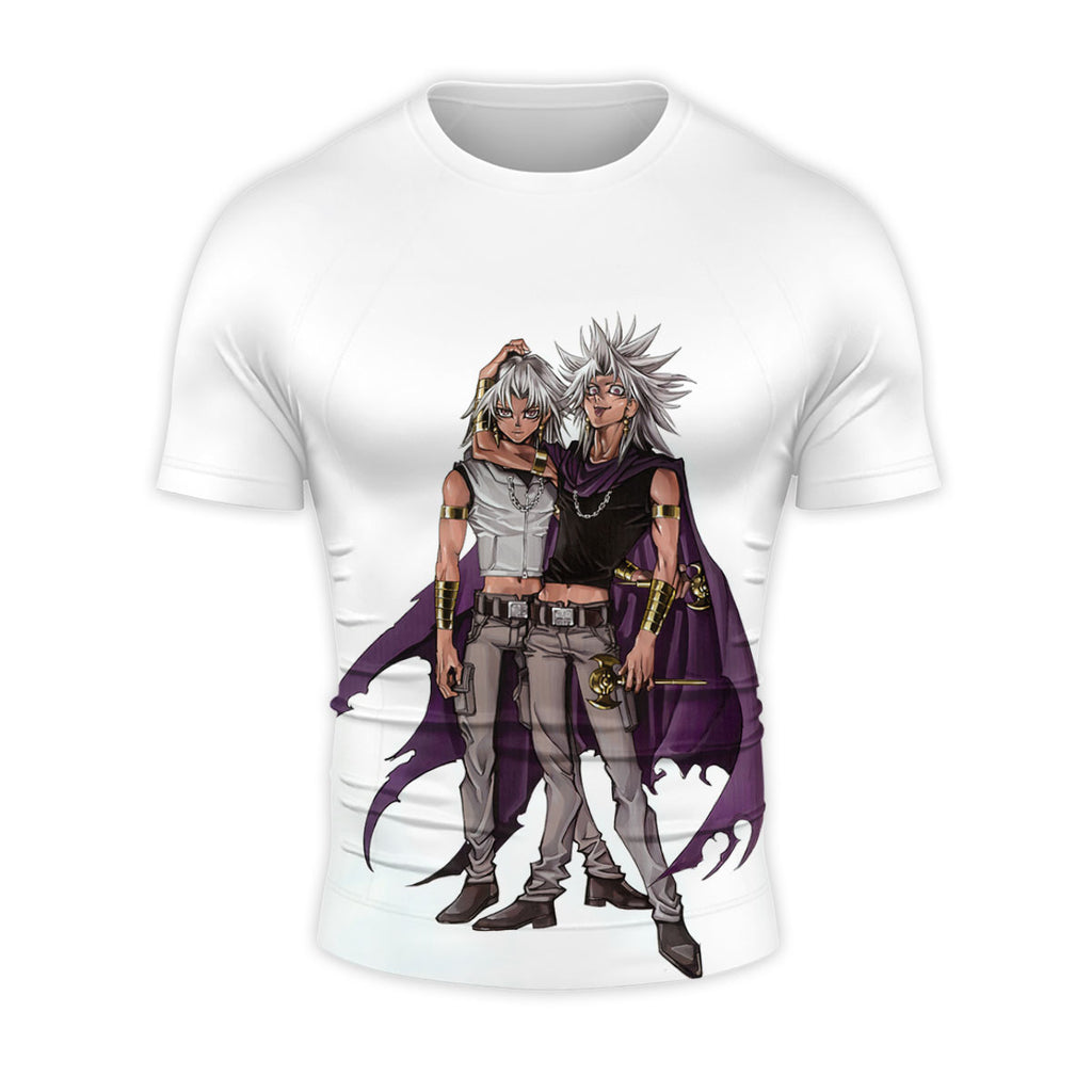 Yugioh Bakura Marik Standing Together In Purple Anime Apparel