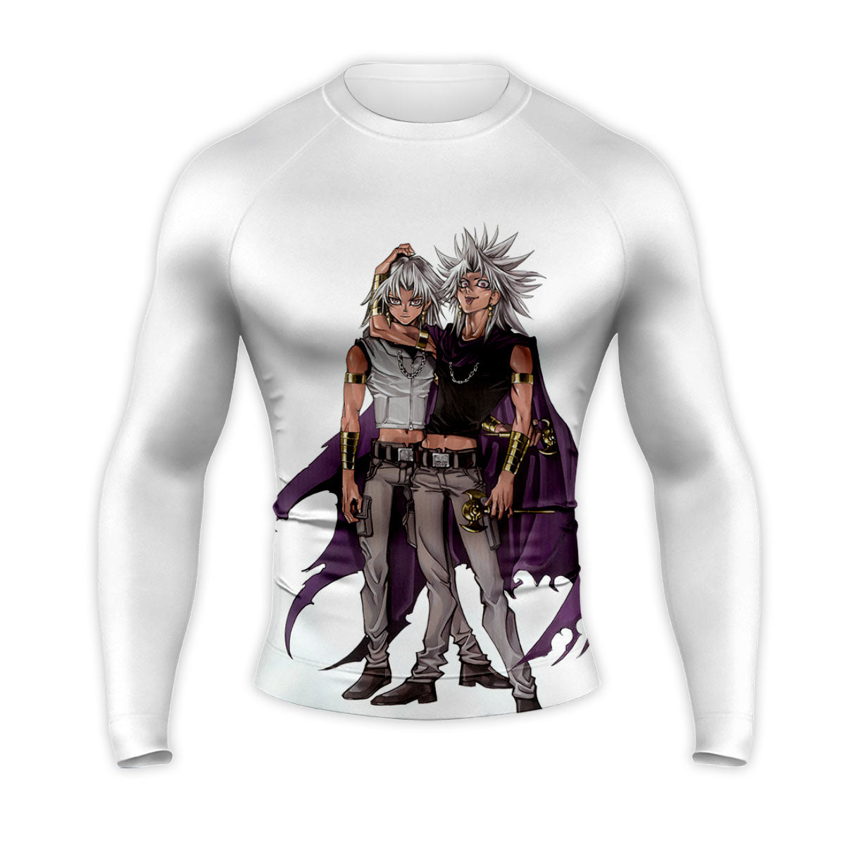 Yugioh Bakura Marik Standing Together In Purple Anime Apparel