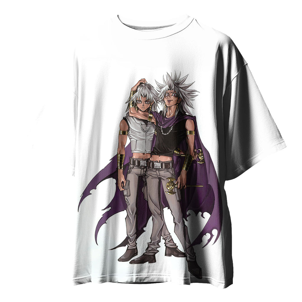 Yugioh Bakura Marik Standing Together In Purple Anime Apparel