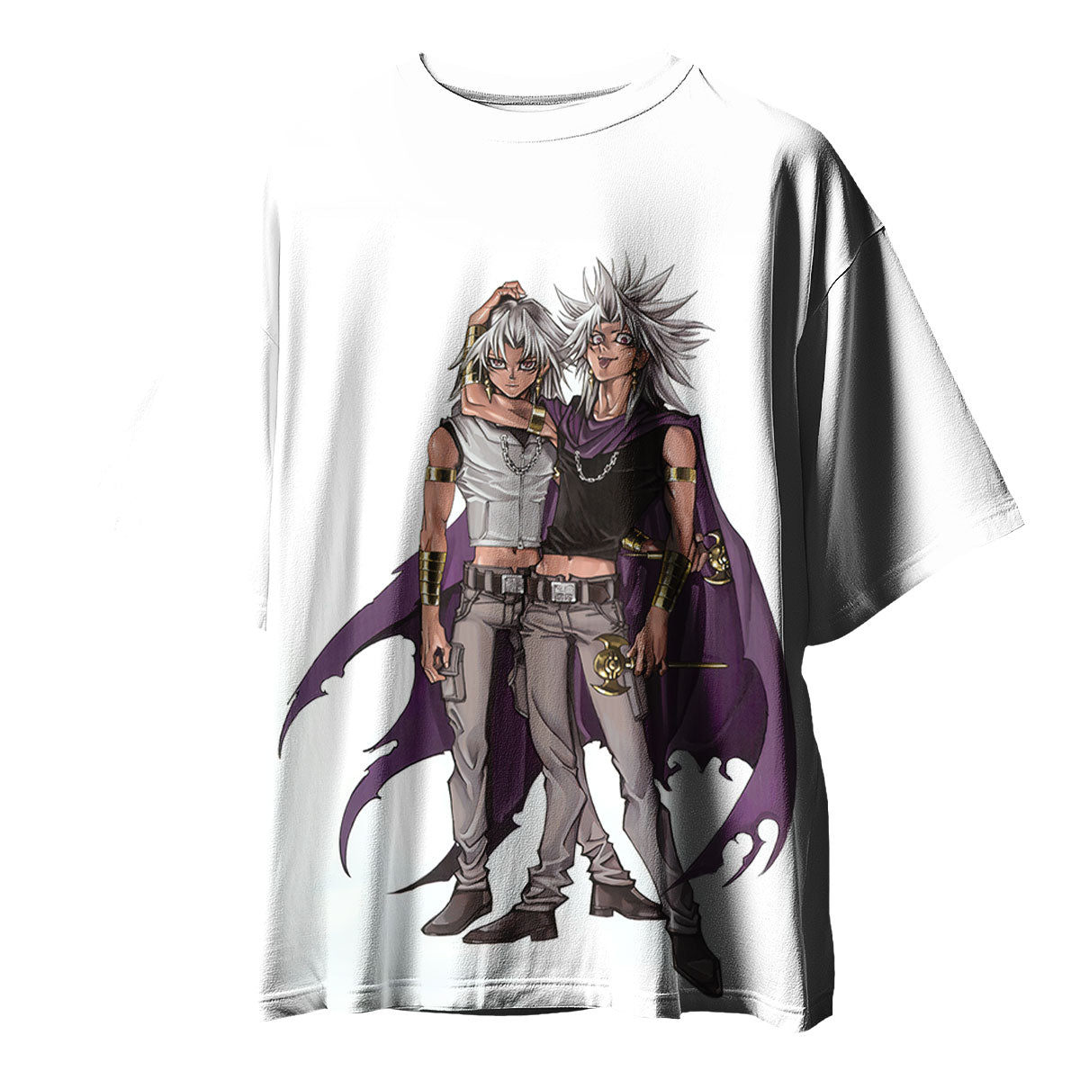 Yugioh Bakura Marik Standing Together In Purple Anime Apparel