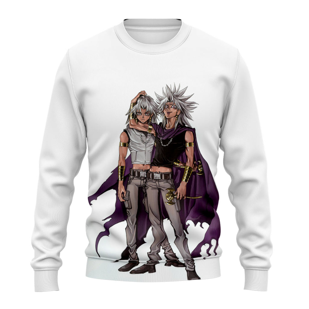 Yugioh Bakura Marik Standing Together In Purple Anime Apparel