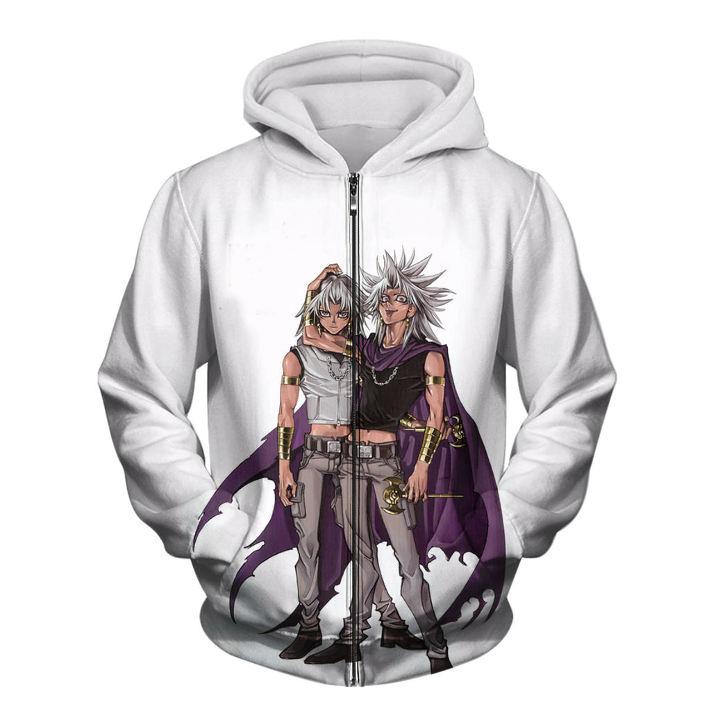 Yugioh Bakura Marik Standing Together In Purple Anime Apparel