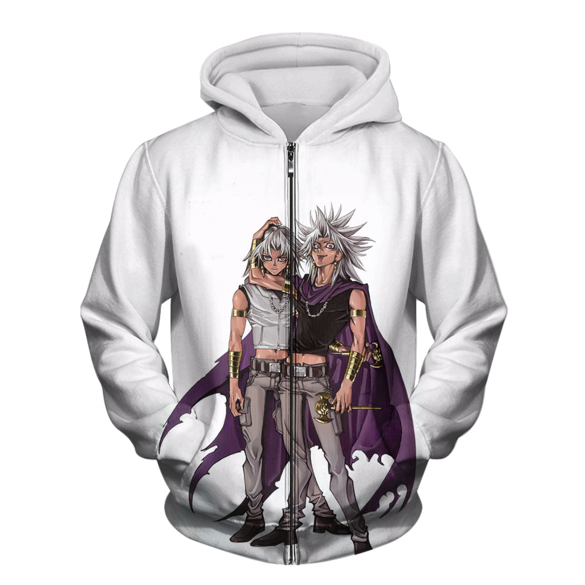 Yugioh Bakura Marik Standing Together In Purple Anime Apparel