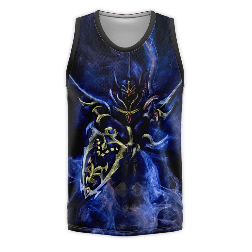 Yugioh Black Luster Soldier Standing In Blue Smoke Anime Apparel