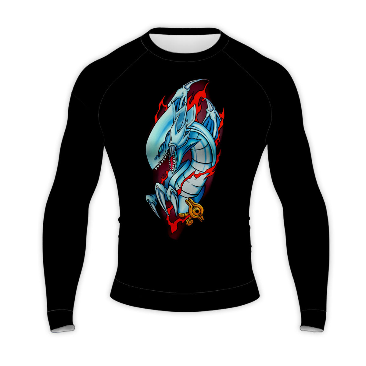 Yugioh Blue Eyes White Dragon On Black Background Anime Apparel