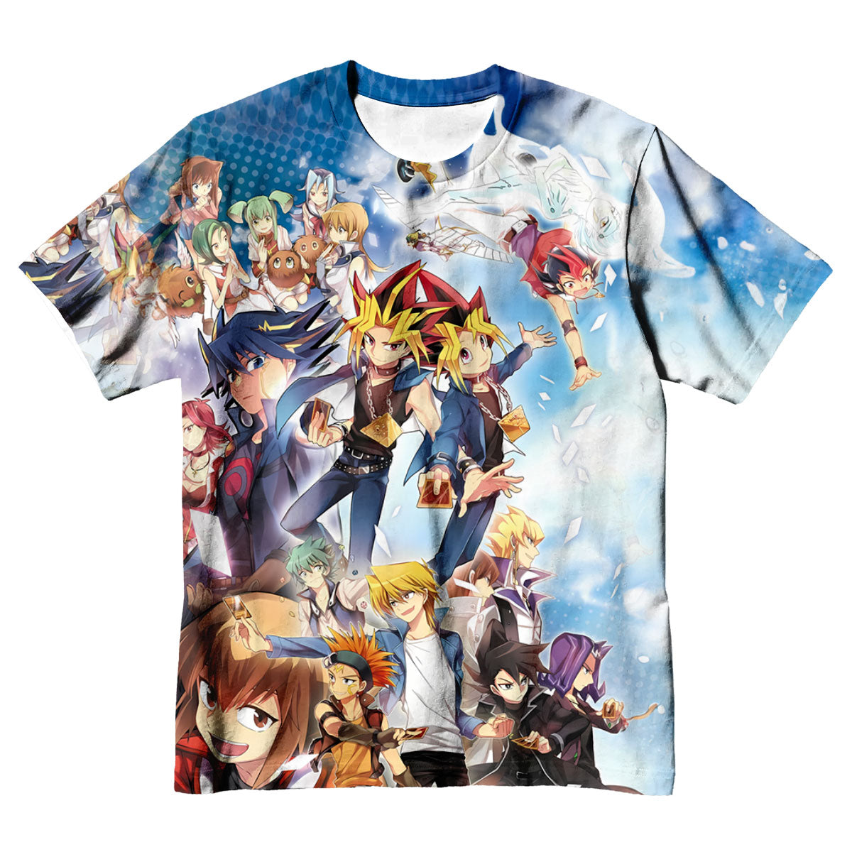 Yugioh Blue Sky Multiple Characters Flying Anime Apparel