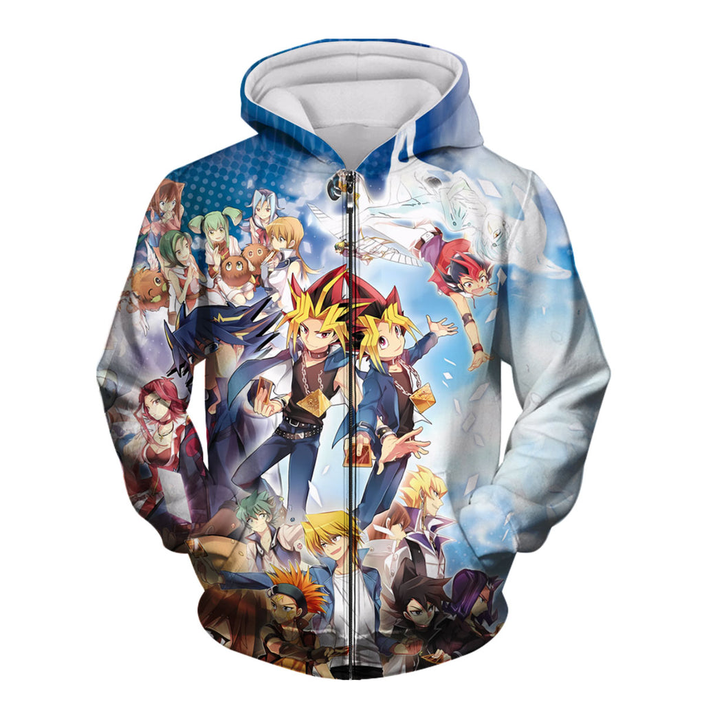 Yugioh Blue Sky Multiple Characters Flying Anime Apparel