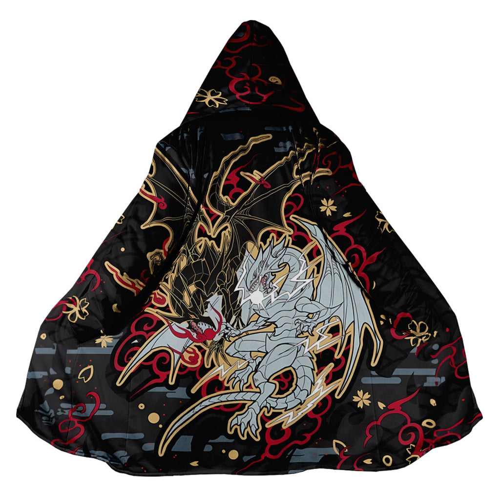 Yugioh Blueeyes White Dragon And Redeyes Black Dragon Black Red Gold Pattern Anime Apparel