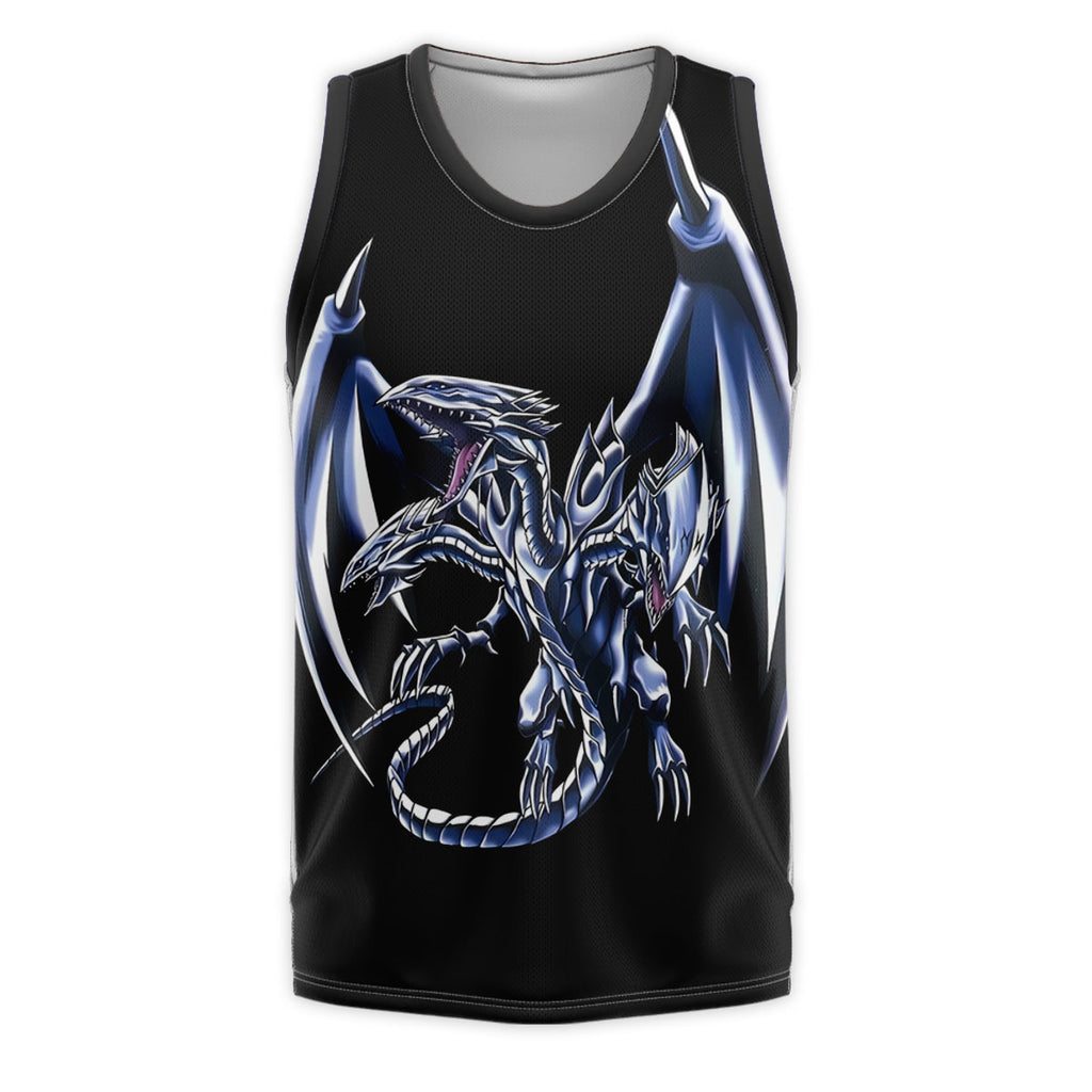Yugioh Blueeyes White Dragon Black Base Silver Markings Anime Apparel