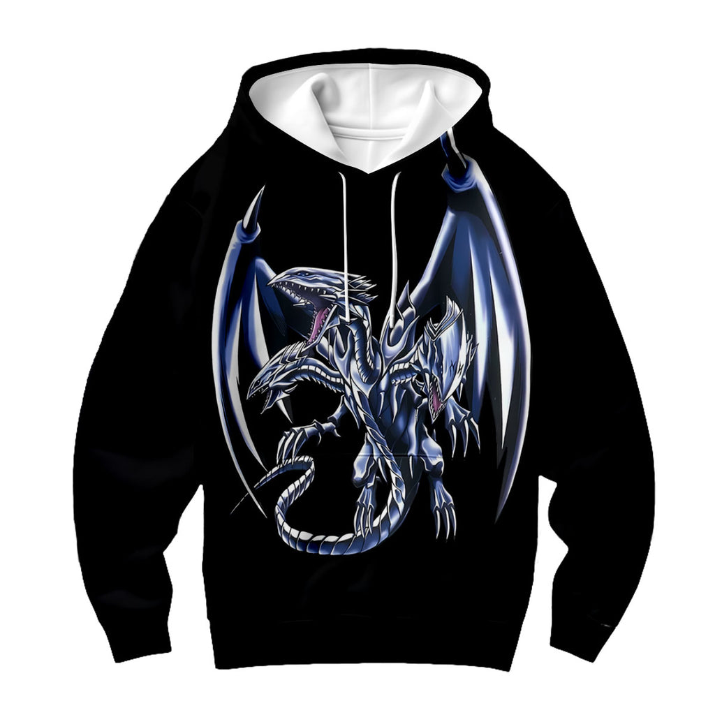 Yugioh Blueeyes White Dragon Black Base Silver Markings Anime Apparel