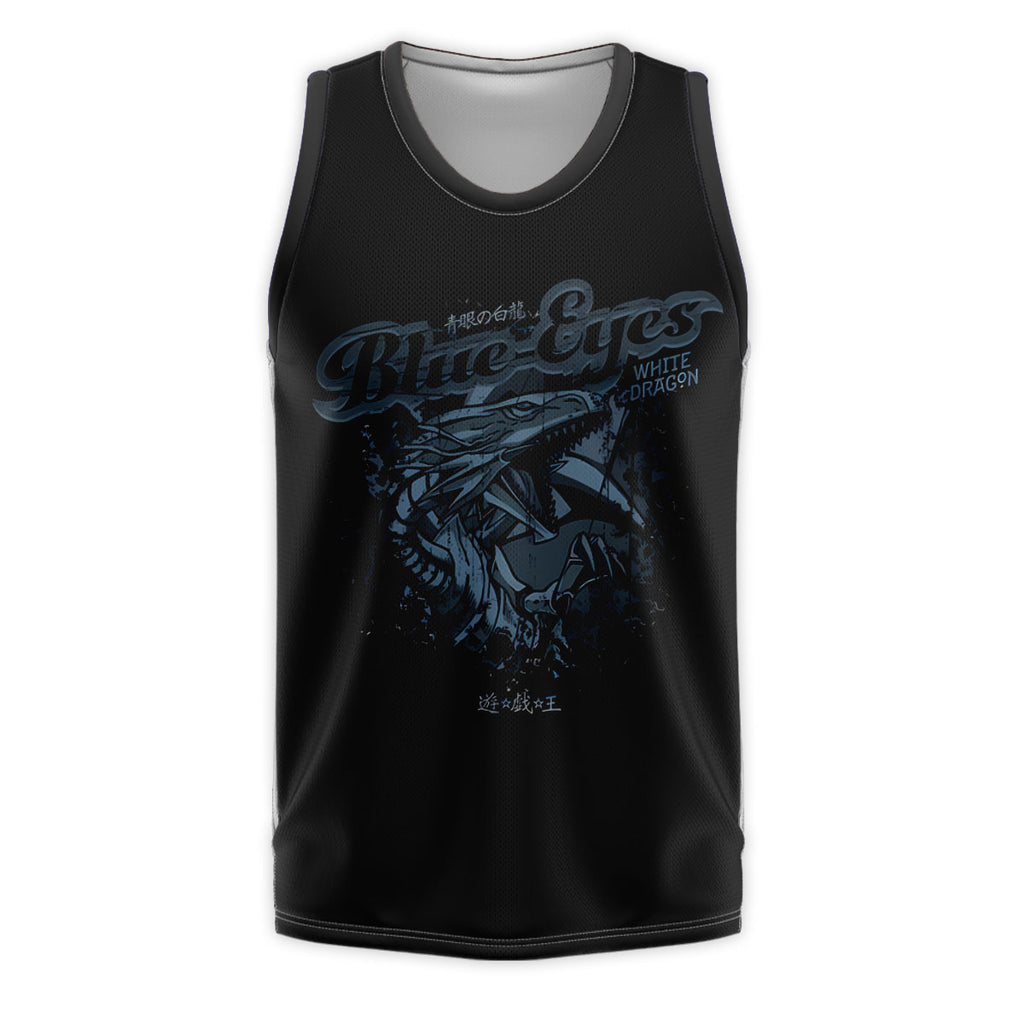 Yugioh Blueeyes White Dragon Emblem On Black Background Anime Apparel