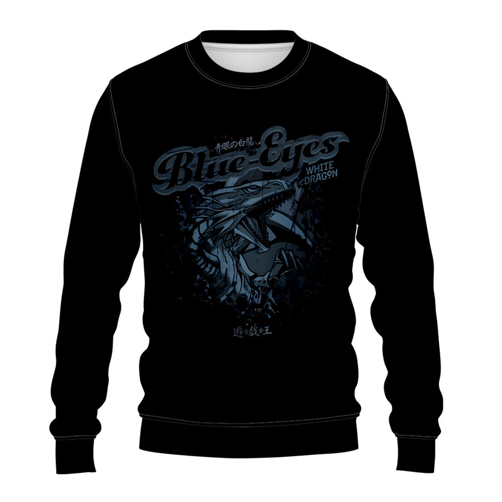 Yugioh Blueeyes White Dragon Emblem On Black Background Anime Apparel