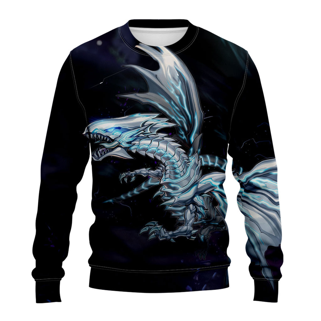 Yugioh Blueeyes White Dragon Glowing In Dark Aura Anime Apparel