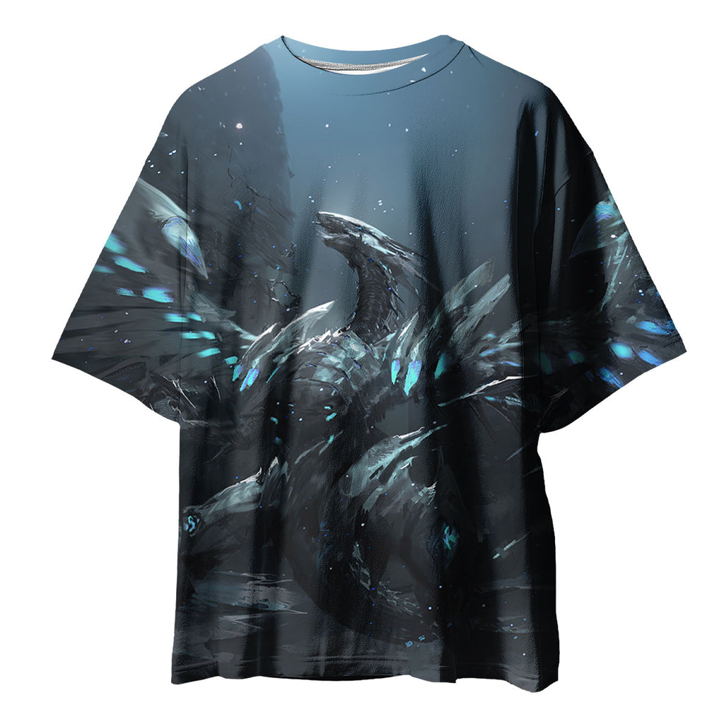 Yugioh Blueeyes White Dragon Icy Blue And Deep Navy Anime Apparel