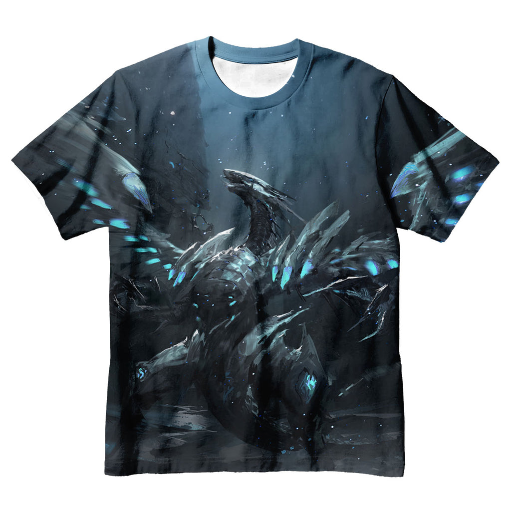 Yugioh Blueeyes White Dragon Icy Blue And Deep Navy Anime Apparel