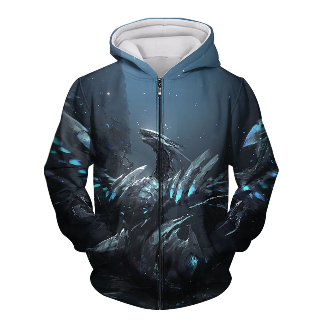 Yugioh Blueeyes White Dragon Icy Blue And Deep Navy Anime Apparel