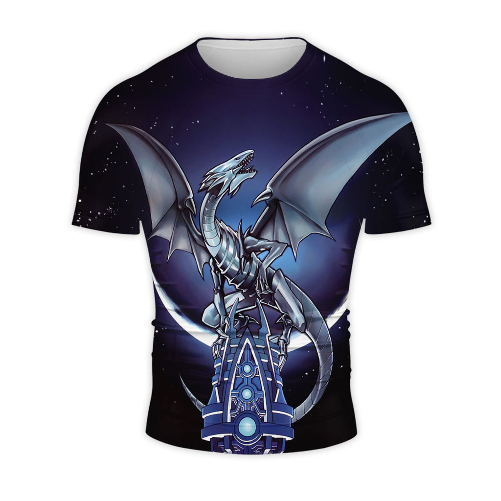 Yugioh Blueeyes White Dragon Standing On Starlit Structure Anime Apparel