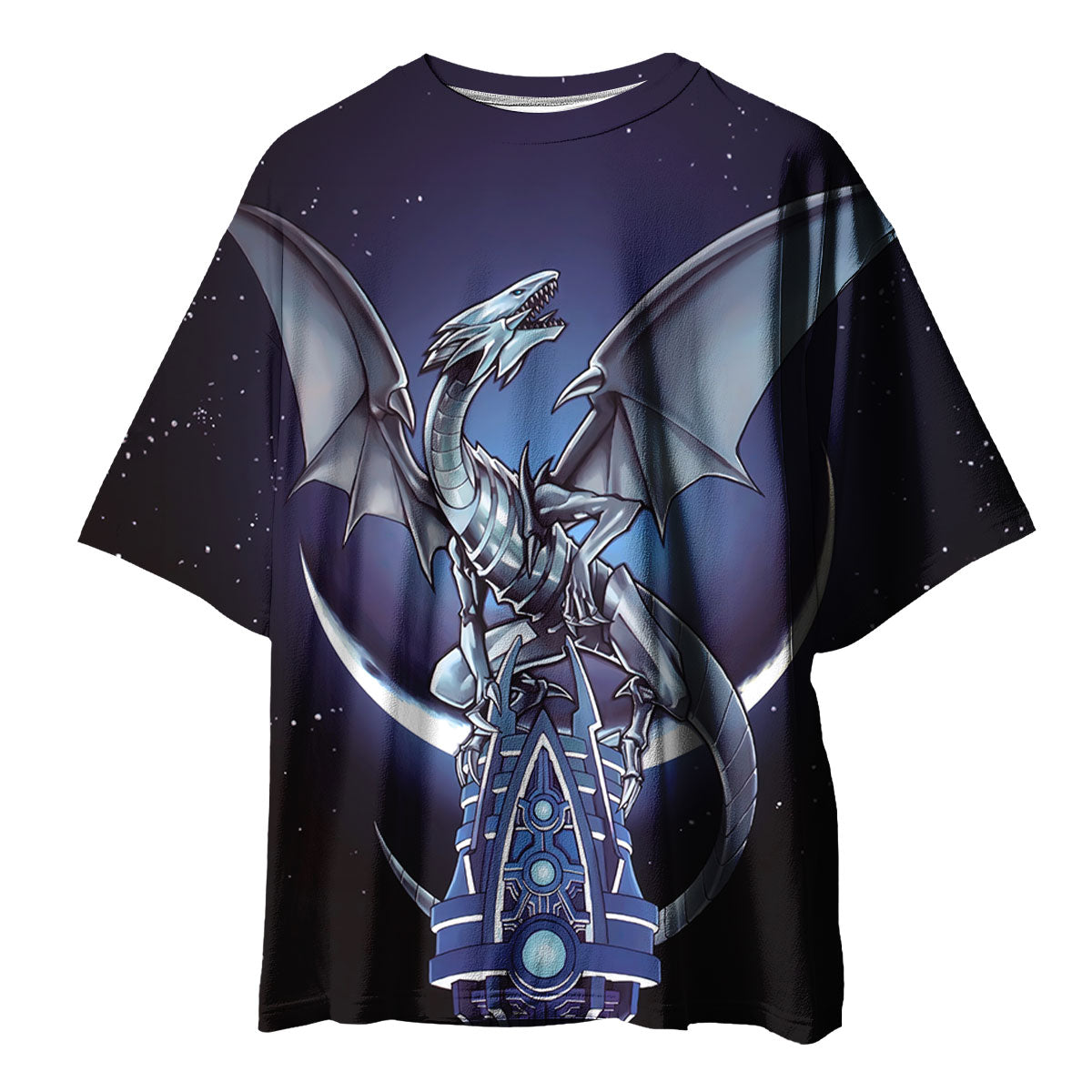 Yugioh Blueeyes White Dragon Standing On Starlit Structure Anime Apparel