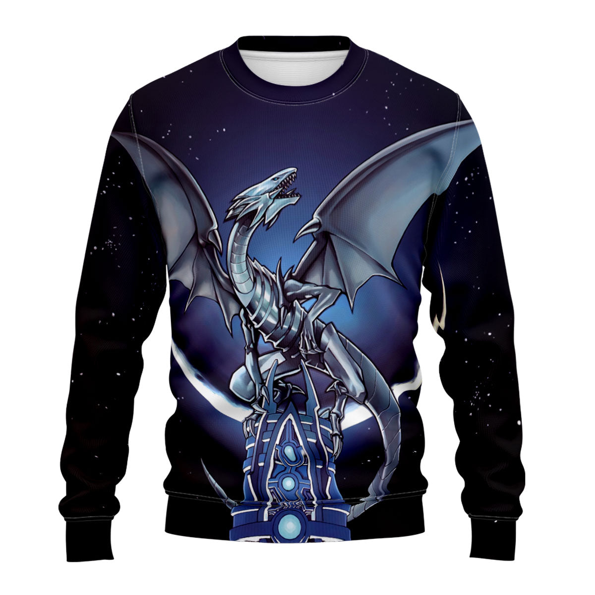 Yugioh Blueeyes White Dragon Standing On Starlit Structure Anime Apparel