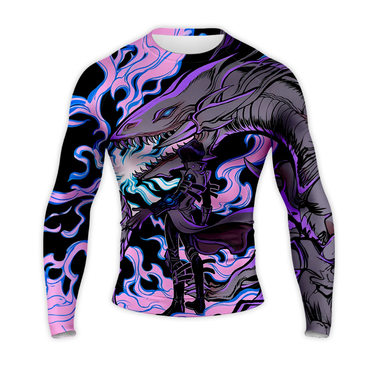 Yugioh Blueeyes White Dragon Standing Together With Duelist Anime Apparel